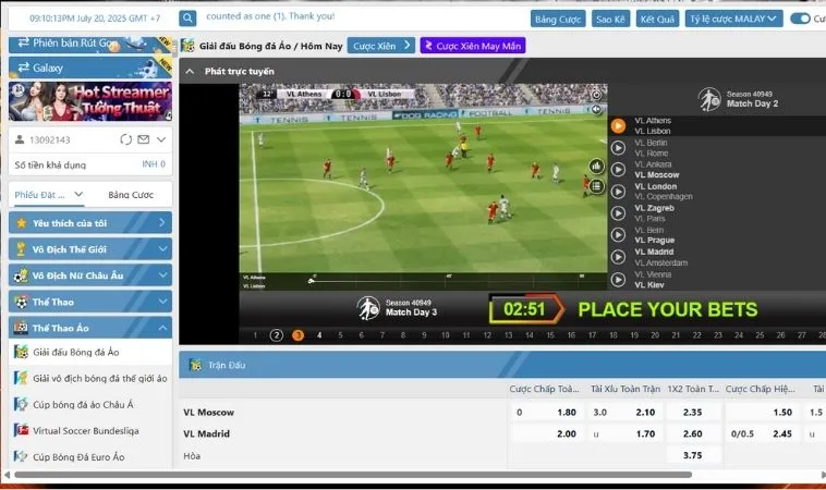 Khám Phá Thế Giới Cá Cược Thể Thao Ảo Gold88 Đỉnh Cao Cơ Hội Thắng Lớn 2 Giao diện cá cược thể thao ảo Gold88