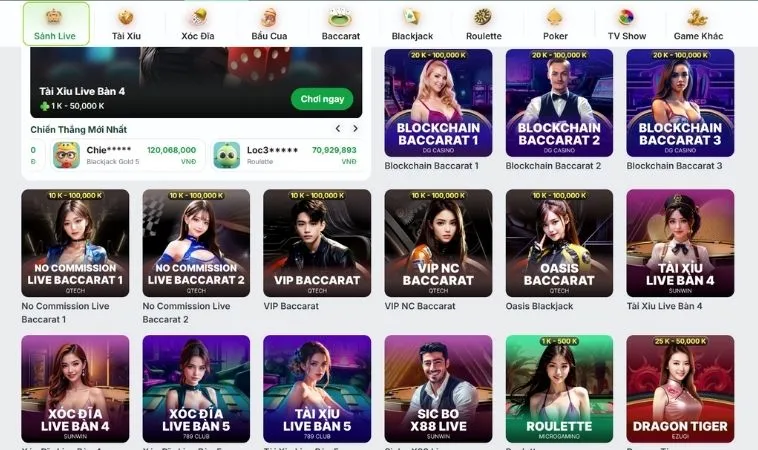 Casino Online Gold88 1 Giao diện sảnh Casino Online Gold88