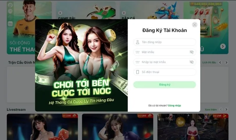 Đăng Ký Gold88 2 Giao diện đăng ký Gold88