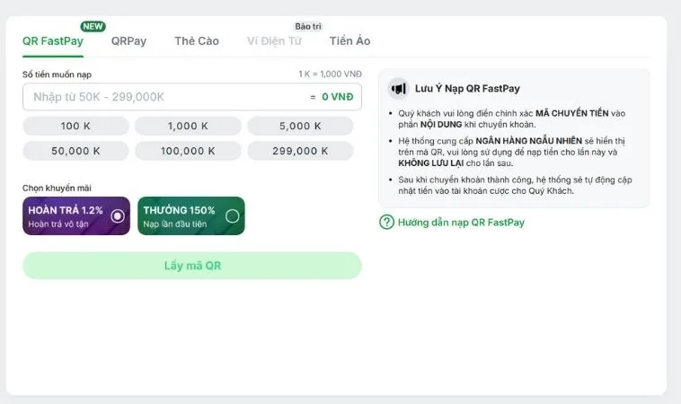 Các phương thức nạp tiền Gold88