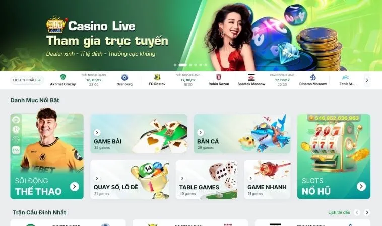 Giao diện trang chủ nhà cái Gold88